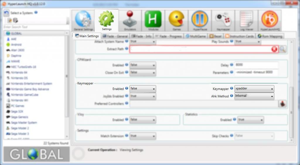 External supports the HyperLaunch menu profile and the Front End profile in addition to the default, system, emulator, and game profiles.