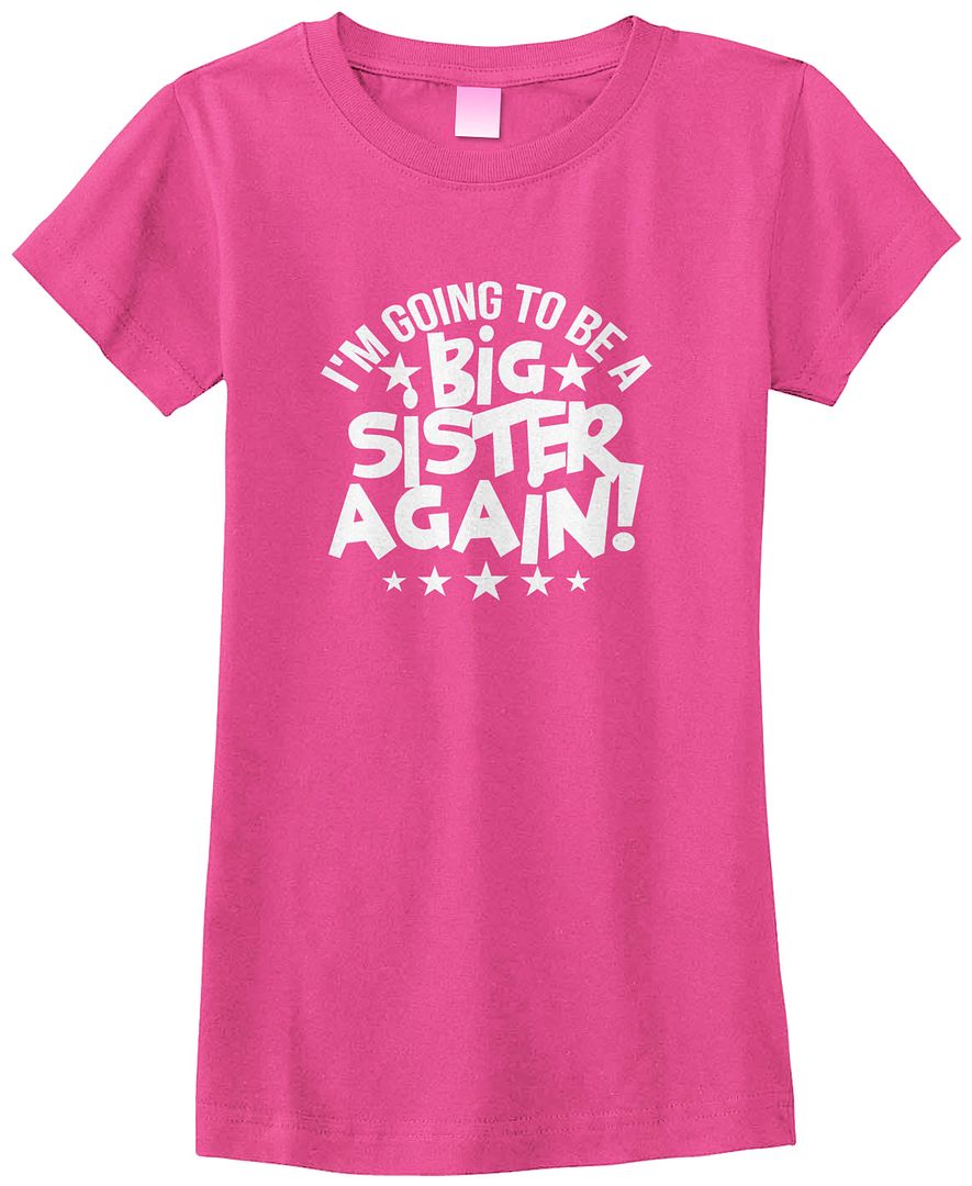 Threadrock Girls I'm Going To Be A Big Sister Again Fitted T-shirt Family - Photo 3 sur 5