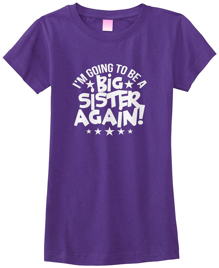 Threadrock Girls I'm Going To Be A Big Sister Again Fitted T-shirt Family - Photo 4 sur 5