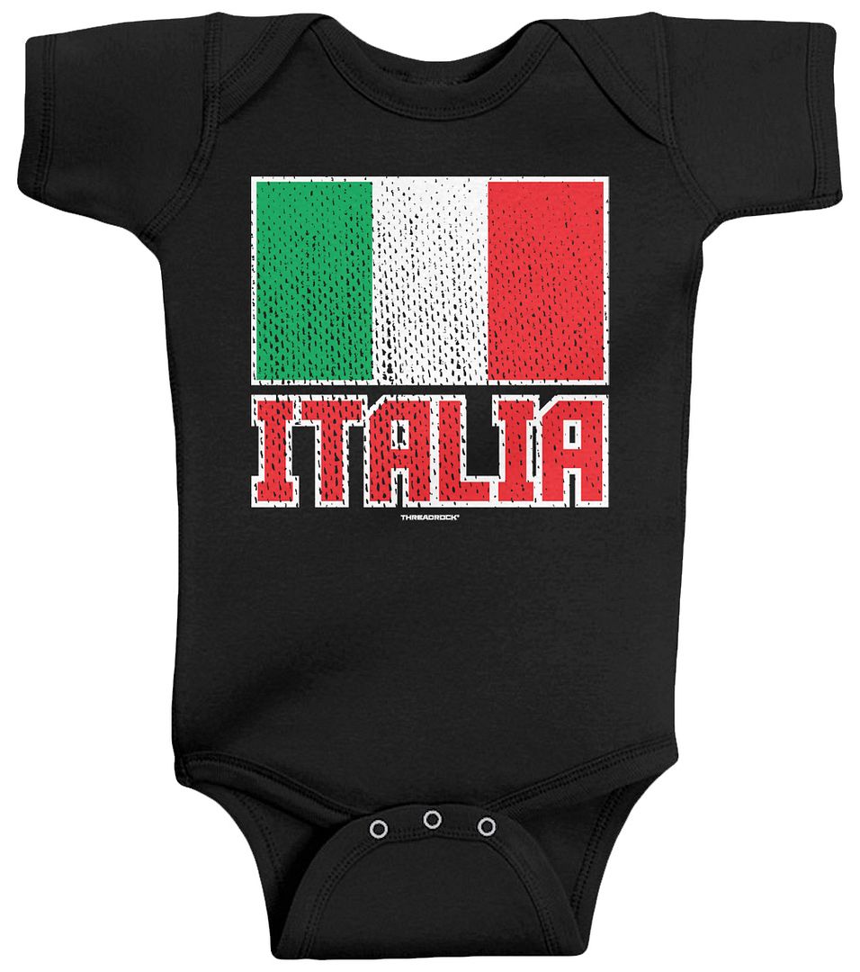 Threadrock Baby Flag of Italia Infant Bodysuit Italy Italian Pride Country - Picture 2 of 6