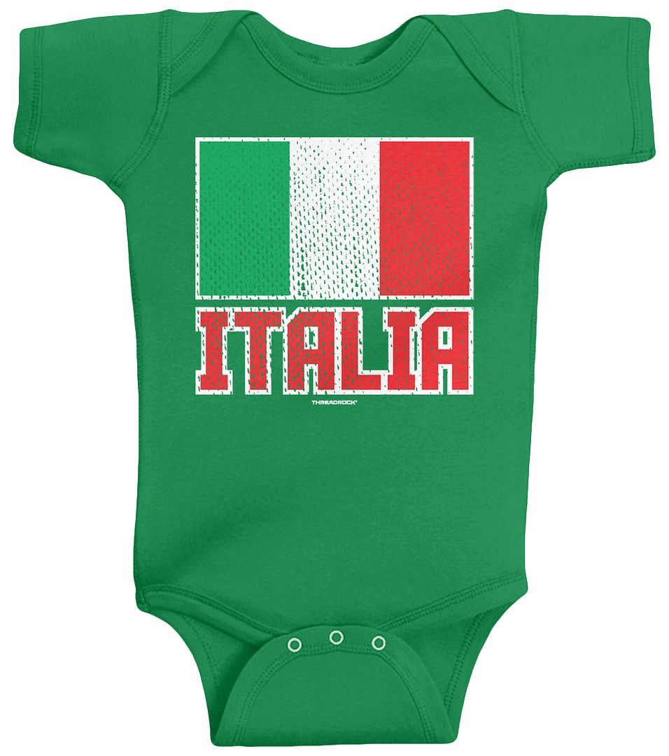 Threadrock Baby Flag of Italia Infant Bodysuit Italy Italian Pride Country - Picture 3 of 6