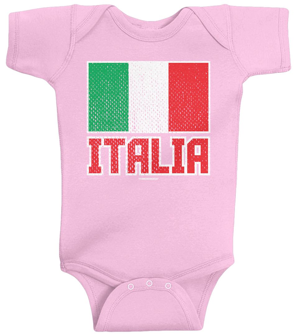 Threadrock Baby Flag of Italia Infant Bodysuit Italy Italian Pride Country - Picture 4 of 6