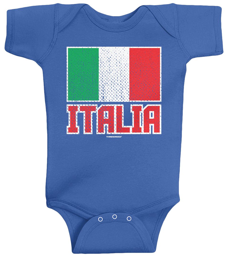 Threadrock Baby Flag of Italia Infant Bodysuit Italy Italian Pride Country - Picture 5 of 6