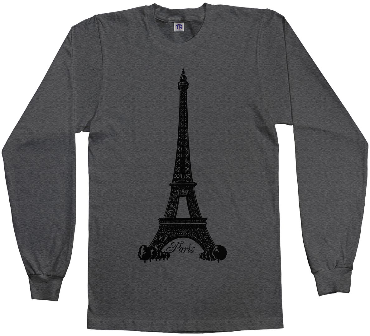 Threadrock Men's Eiffel Tower Paris France Long Sleeve T-shirt French Pride - Picture 2 of 7