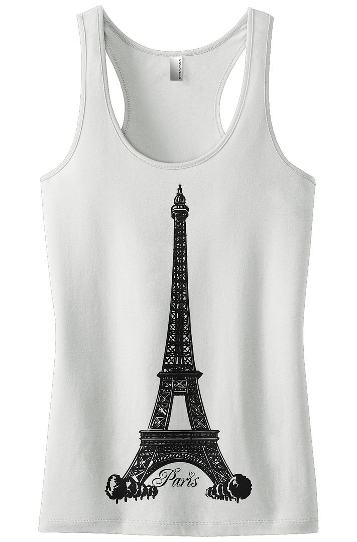 Threadrock Women's Eiffel Tower Paris France Racerback Tank Top French Pride - Picture 7 of 7