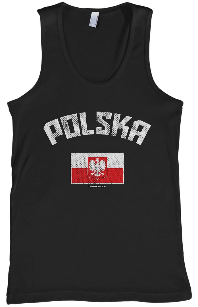 Threadrock Men's Polska Polish Flag Tank Top Poland Pride - Picture 2 of 7