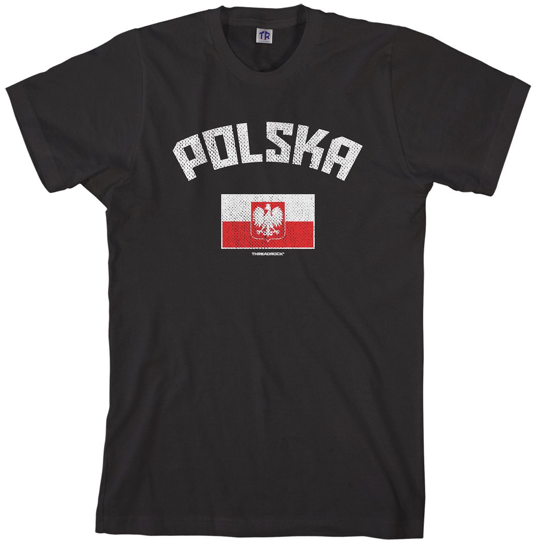 Threadrock Men's Polska Polish Flag T-shirt Poland Pride - Picture 2 of 8