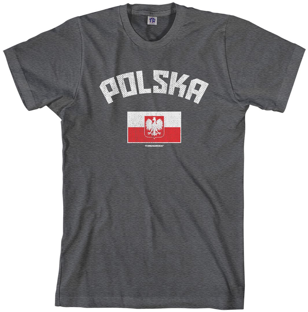 Threadrock Men's Polska Polish Flag T-shirt Poland Pride - Picture 3 of 8