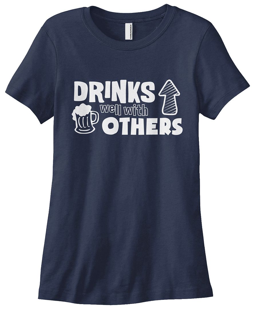 Threadrock Men/'s Drinks Well with Others Hoodie Sweatshirt Funny Beer