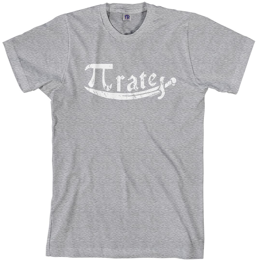 Threadrock Men/'s Pi Symbol Pirate T-shirt Math Pi Day 3.14