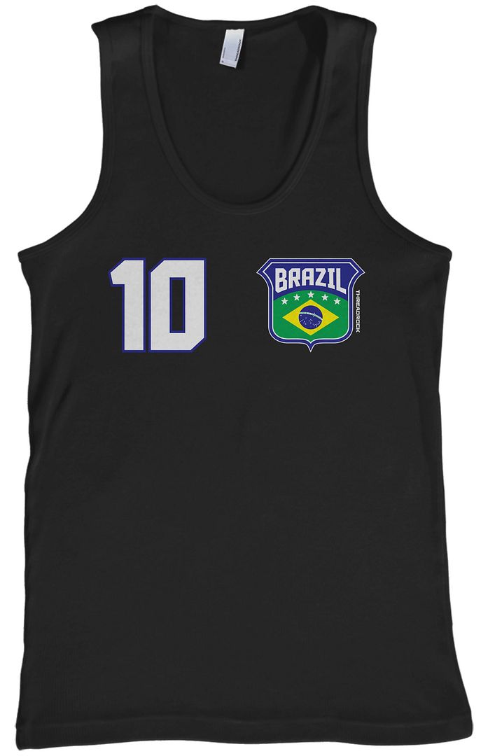 Threadrock Men's Team Brazil Soccer Tank Top Brazilian Football - Picture 2 of 7