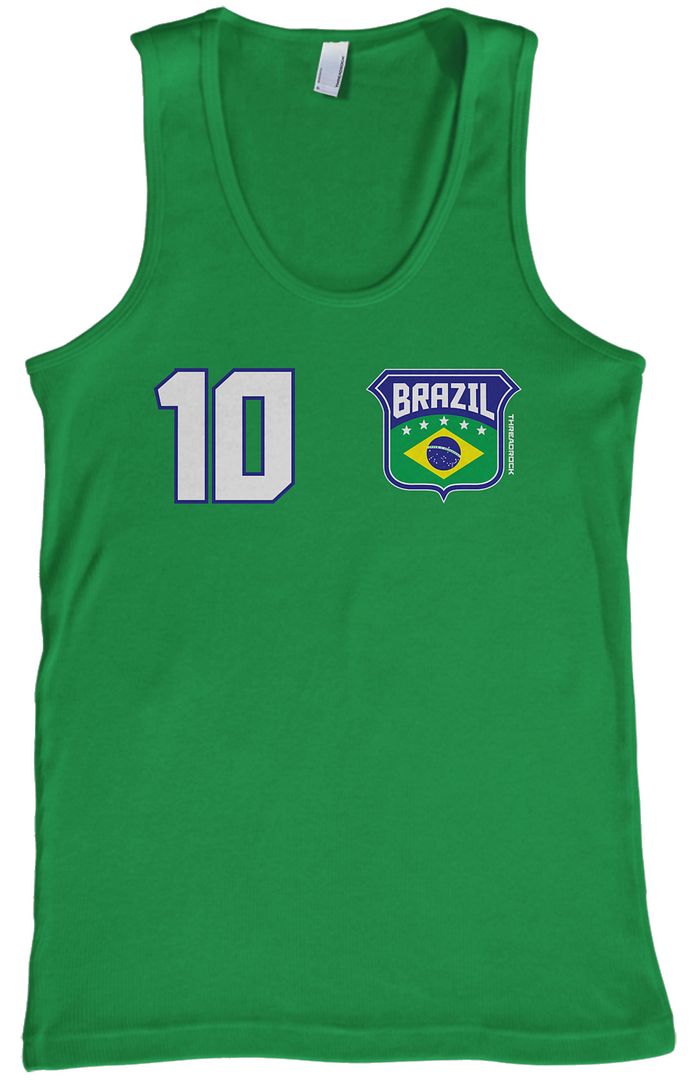 Threadrock Men's Team Brazil Soccer Tank Top Brazilian Football - Picture 4 of 7