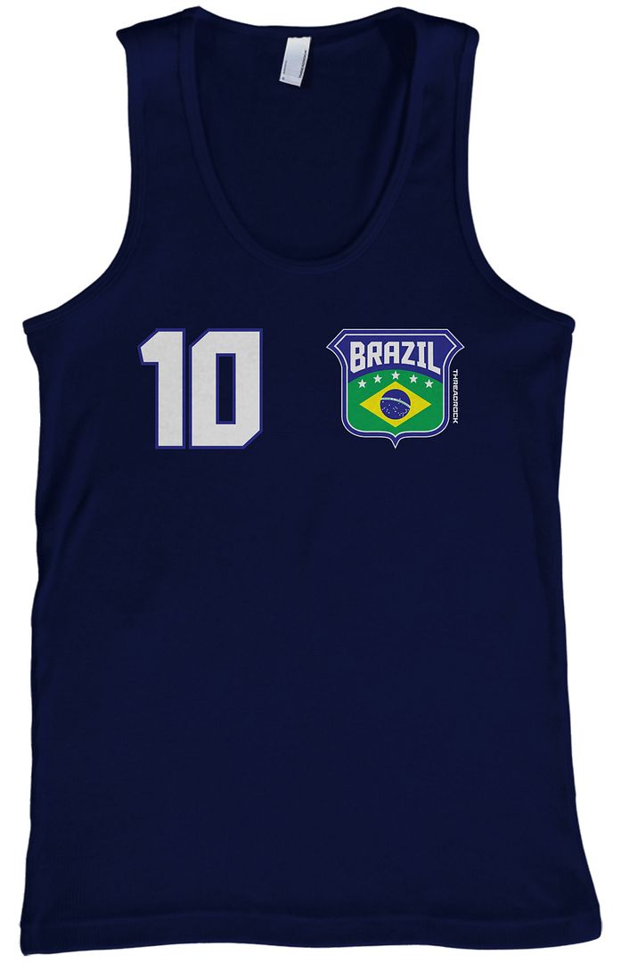 Threadrock Men's Team Brazil Soccer Tank Top Brazilian Football - Picture 5 of 7