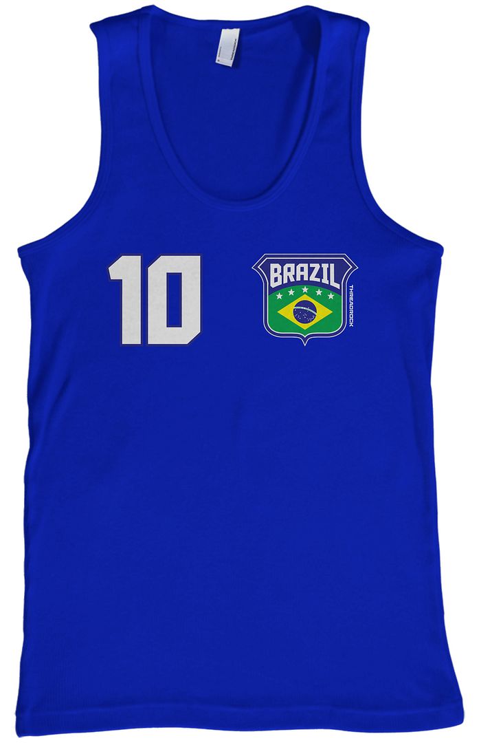 Threadrock Men's Team Brazil Soccer Tank Top Brazilian Football - Picture 7 of 7