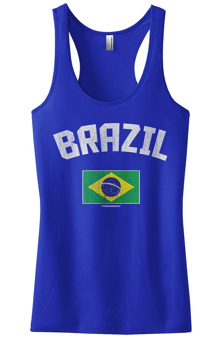 Débardeur Femme Team Puerto Rico (Script) - Col Dos Nageur, Coupe Juniors, Mélange Coton