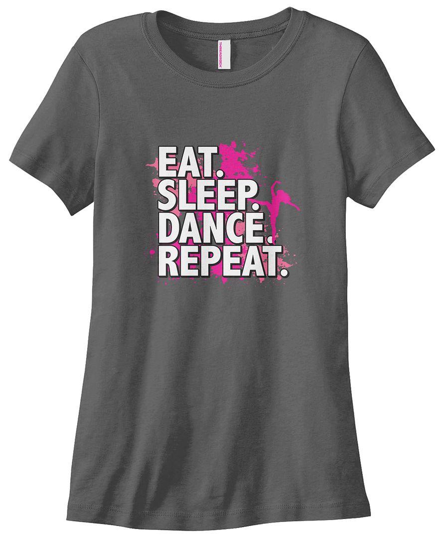 Threadrock Women's Eat Sleep Dance Repeat T-shirt Dancer Dancing - Picture 3 of 5