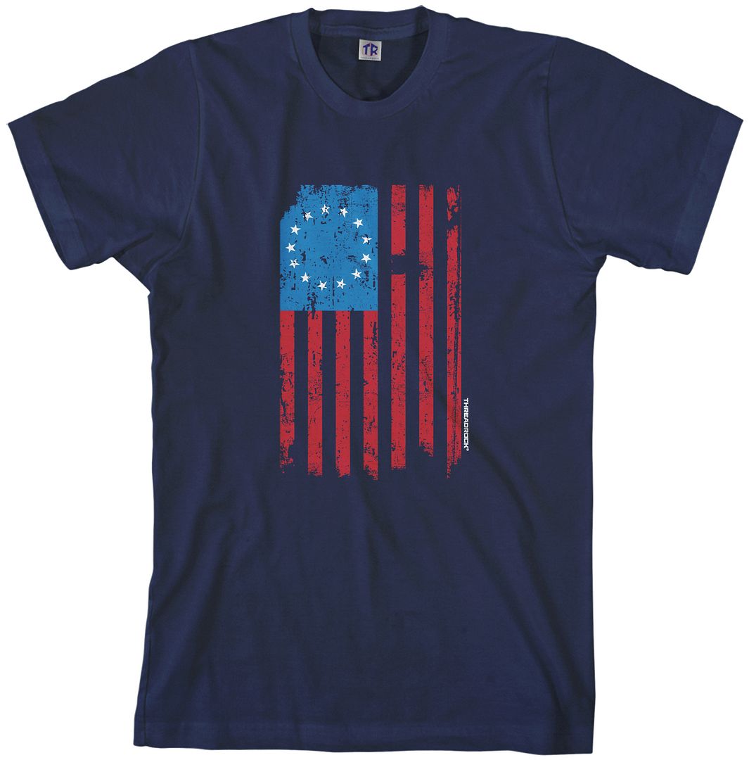 Threadrock Mens 13 Star American Flag T-shirt Betsy Ross USA History Patriotic - Picture 4 of 6