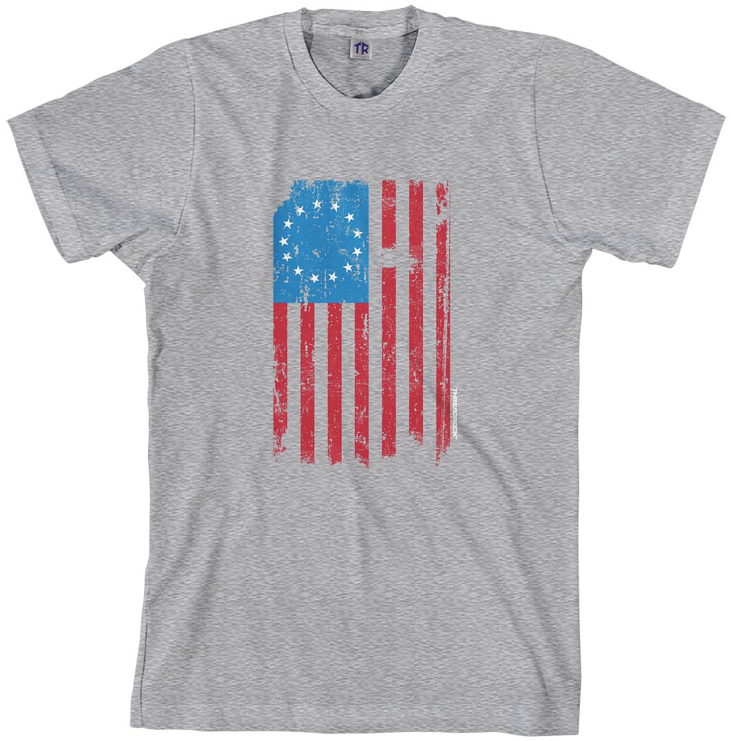 Threadrock Mens 13 Star American Flag T-shirt Betsy Ross USA History Patriotic - Picture 5 of 6