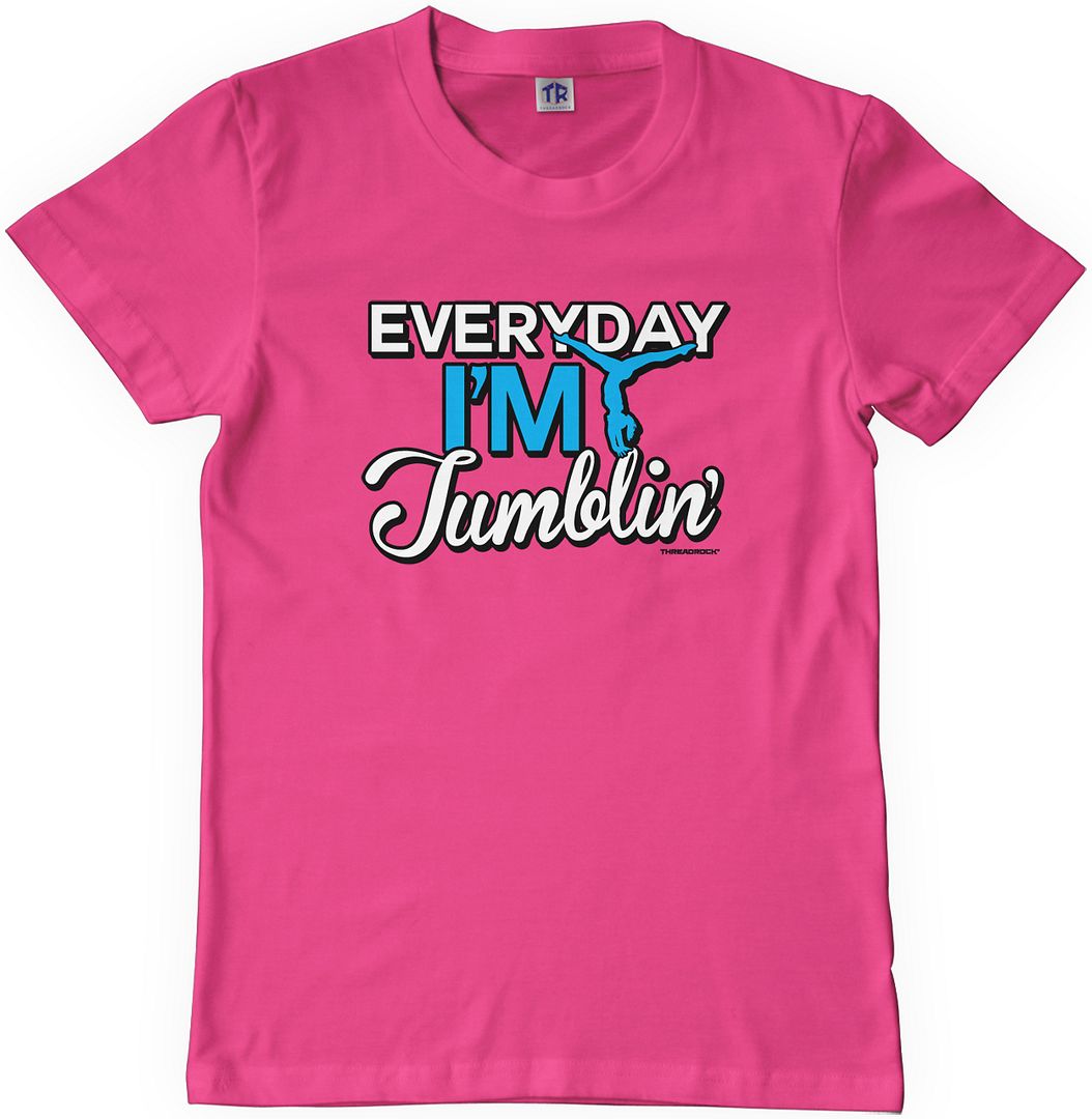 Threadrock Girls Everyday I'm Tumblin Youth T-shirt Gymnast Gymnastics - Picture 2 of 7