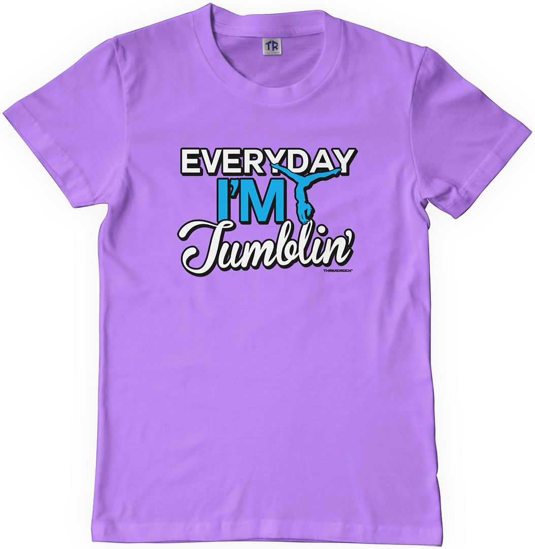 Threadrock Girls Everyday I'm Tumblin Youth T-shirt Gymnast Gymnastics - Picture 3 of 7