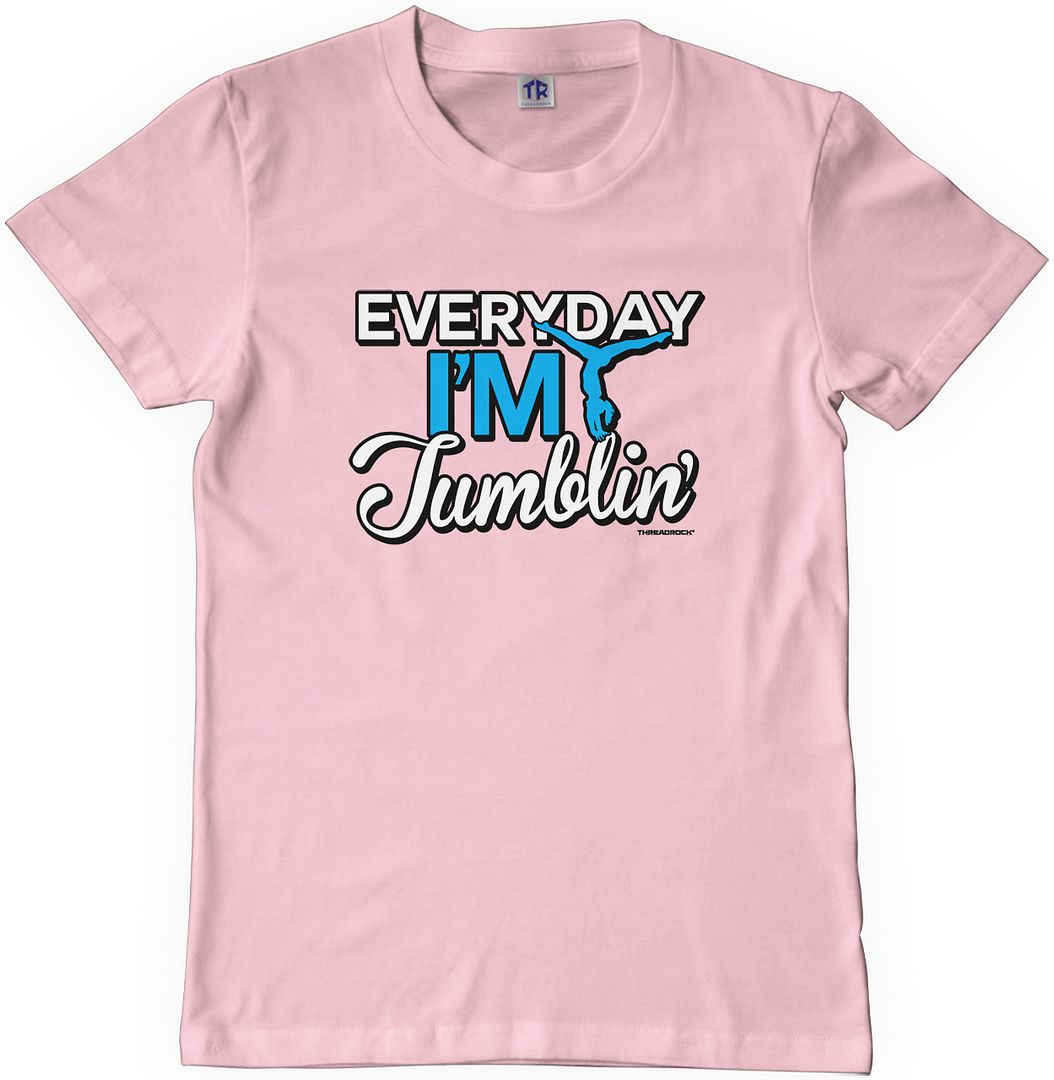 Threadrock Girls Everyday I'm Tumblin Youth T-shirt Gymnast Gymnastics - Picture 4 of 7