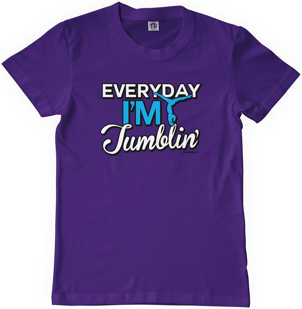 Threadrock Girls Everyday I'm Tumblin Youth T-shirt Gymnast Gymnastics - Picture 5 of 7