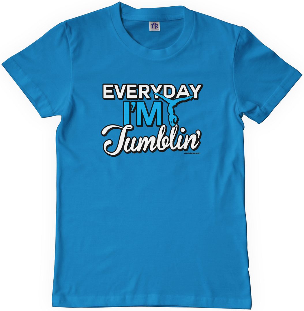 Threadrock Girls Everyday I'm Tumblin Youth T-shirt Gymnast Gymnastics - Picture 7 of 7