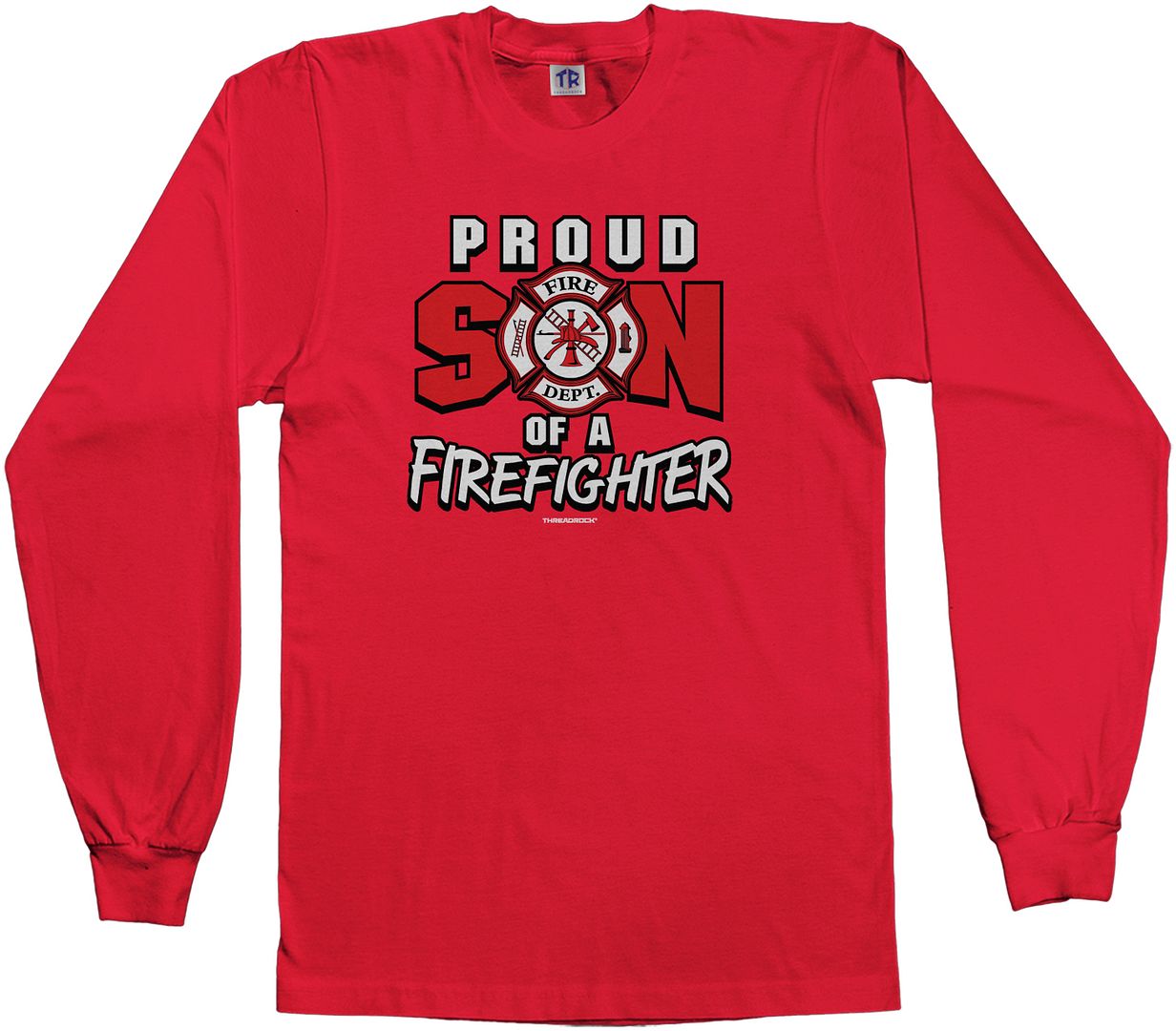 Threadrock Boys Proud Son of a Firefighter Youth L/S T-shirt Dad Daddy Fireman - Picture 3 of 4