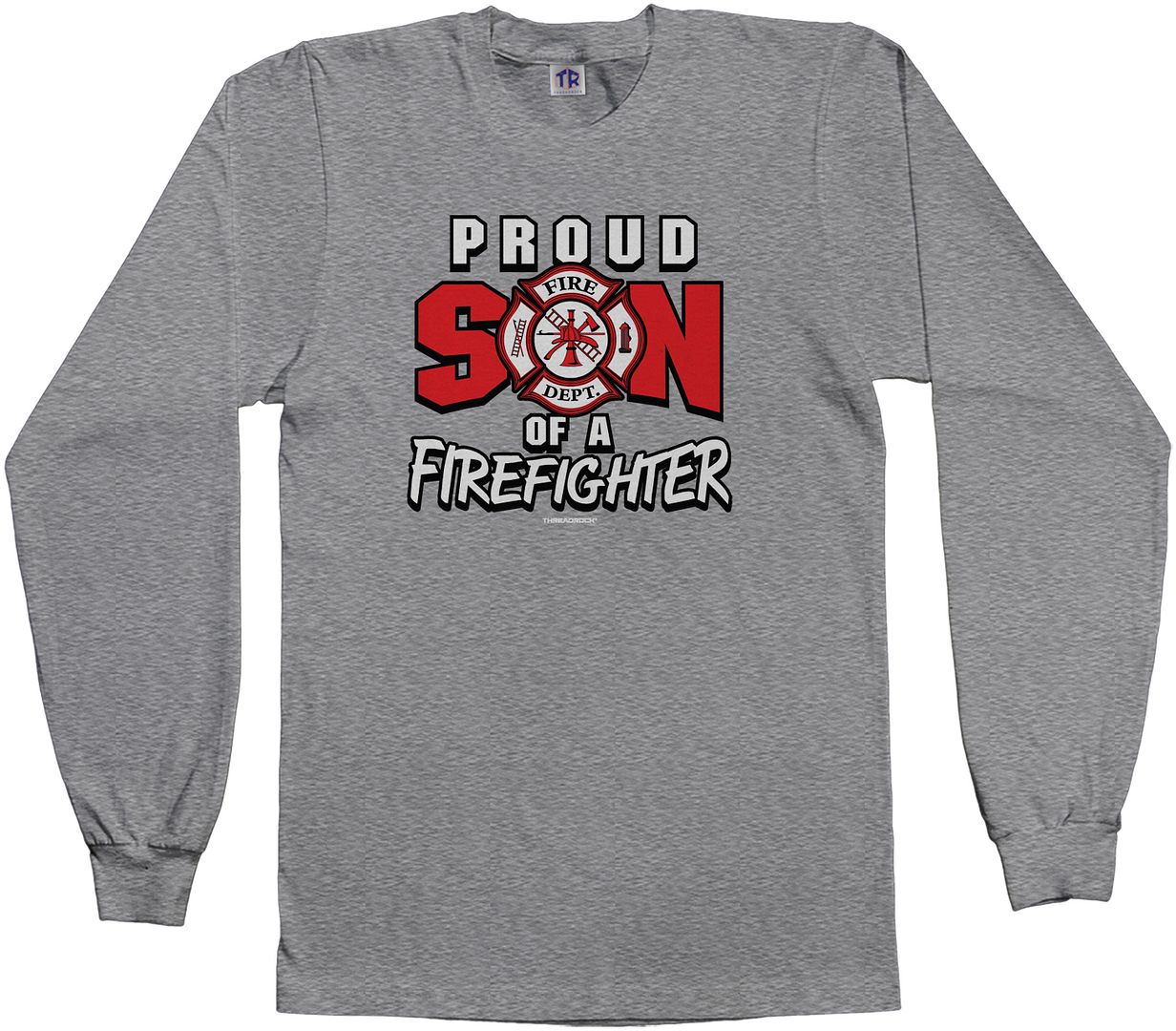 Threadrock Boys Proud Son of a Firefighter Youth L/S T-shirt Dad Daddy Fireman - Picture 4 of 4