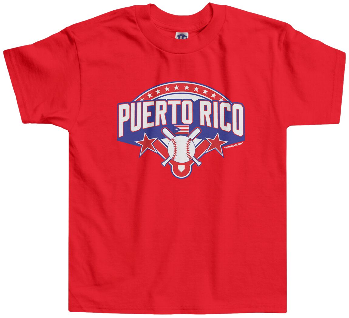 Threadrock Kids Puerto Rico Baseball Toddler Tshirt Puerto Rican Team