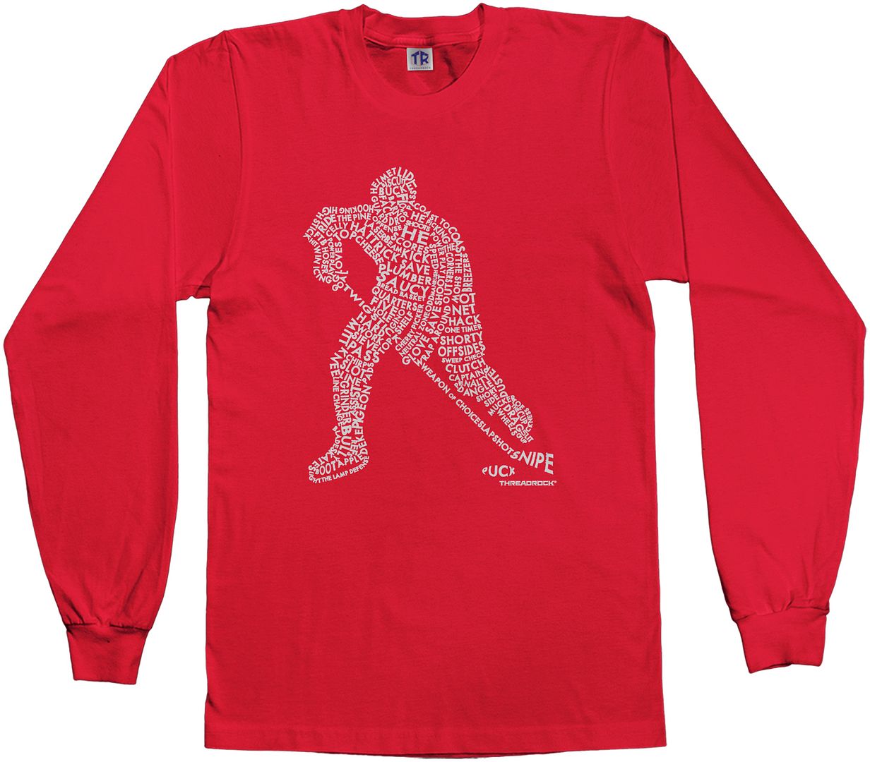 Threadrock Boys Hockey Player Typography Design Youth L/S T-shirt Ice Sports - Picture 4 of 5