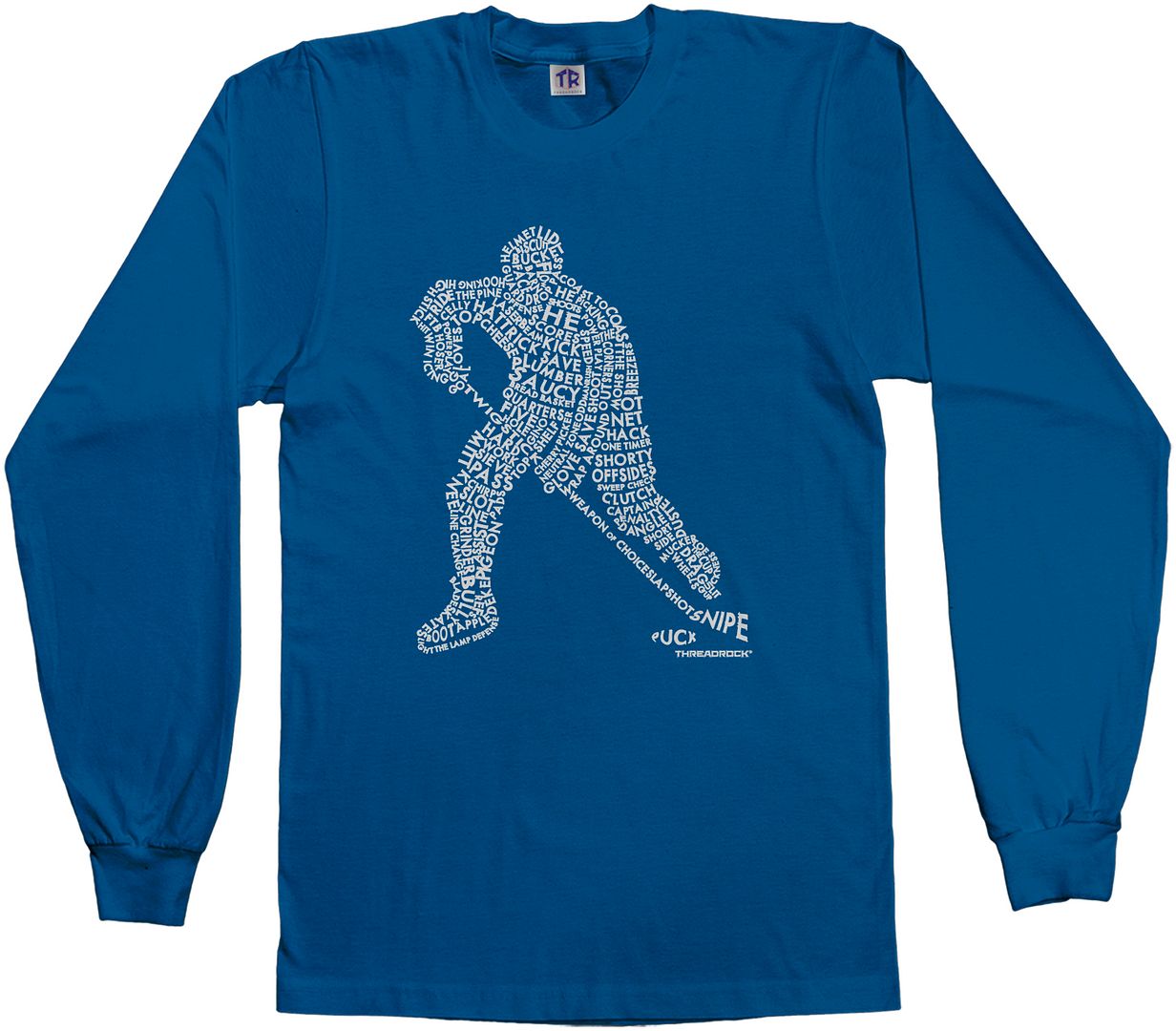 Threadrock Boys Hockey Player Typography Design Youth L/S T-shirt Ice Sports - Picture 5 of 5