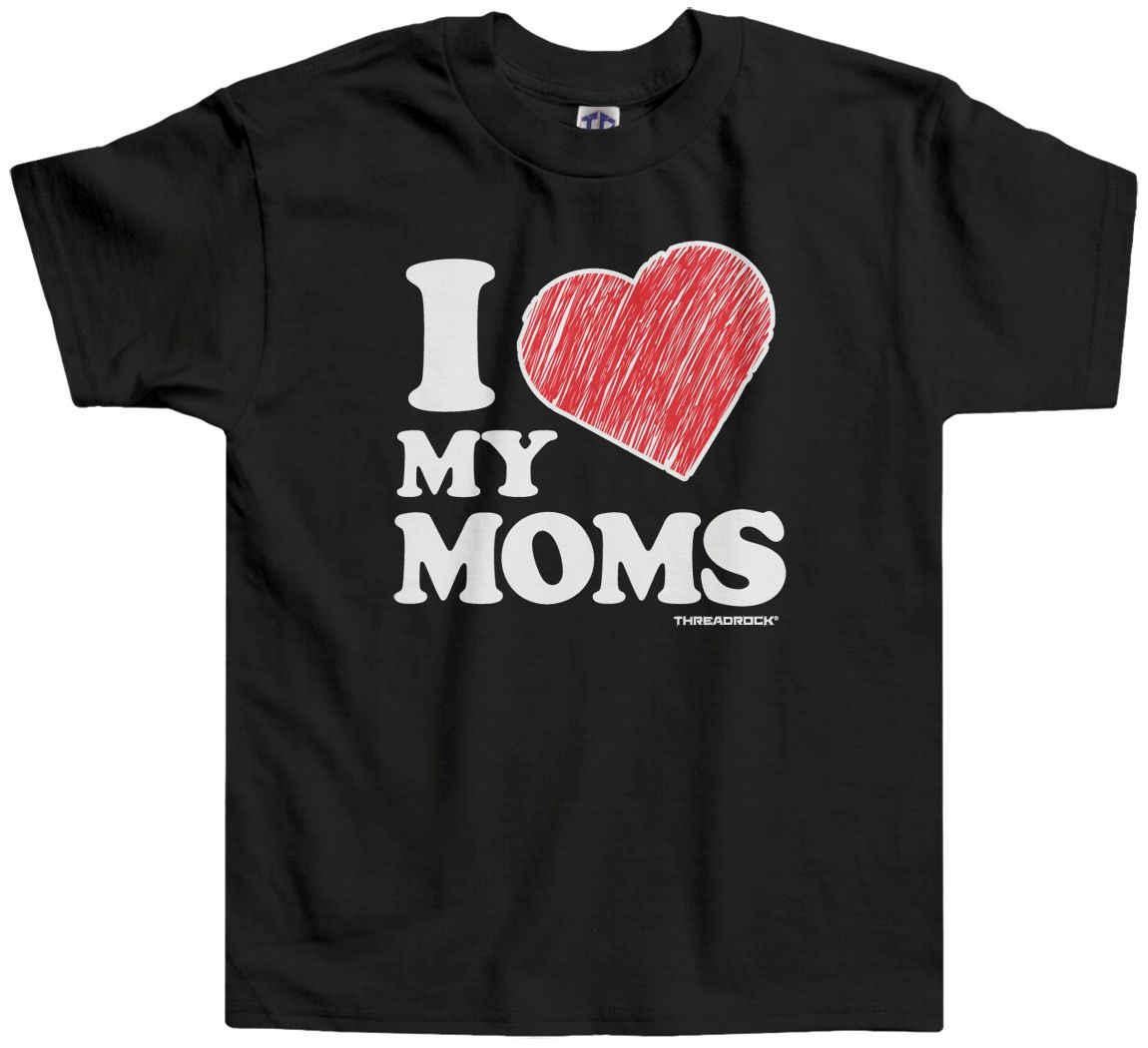 Camiseta Threadrock Kids I Love My Moms Niño Pequeño Dos Mamás LGBT Gay - Imagen 2 de 9