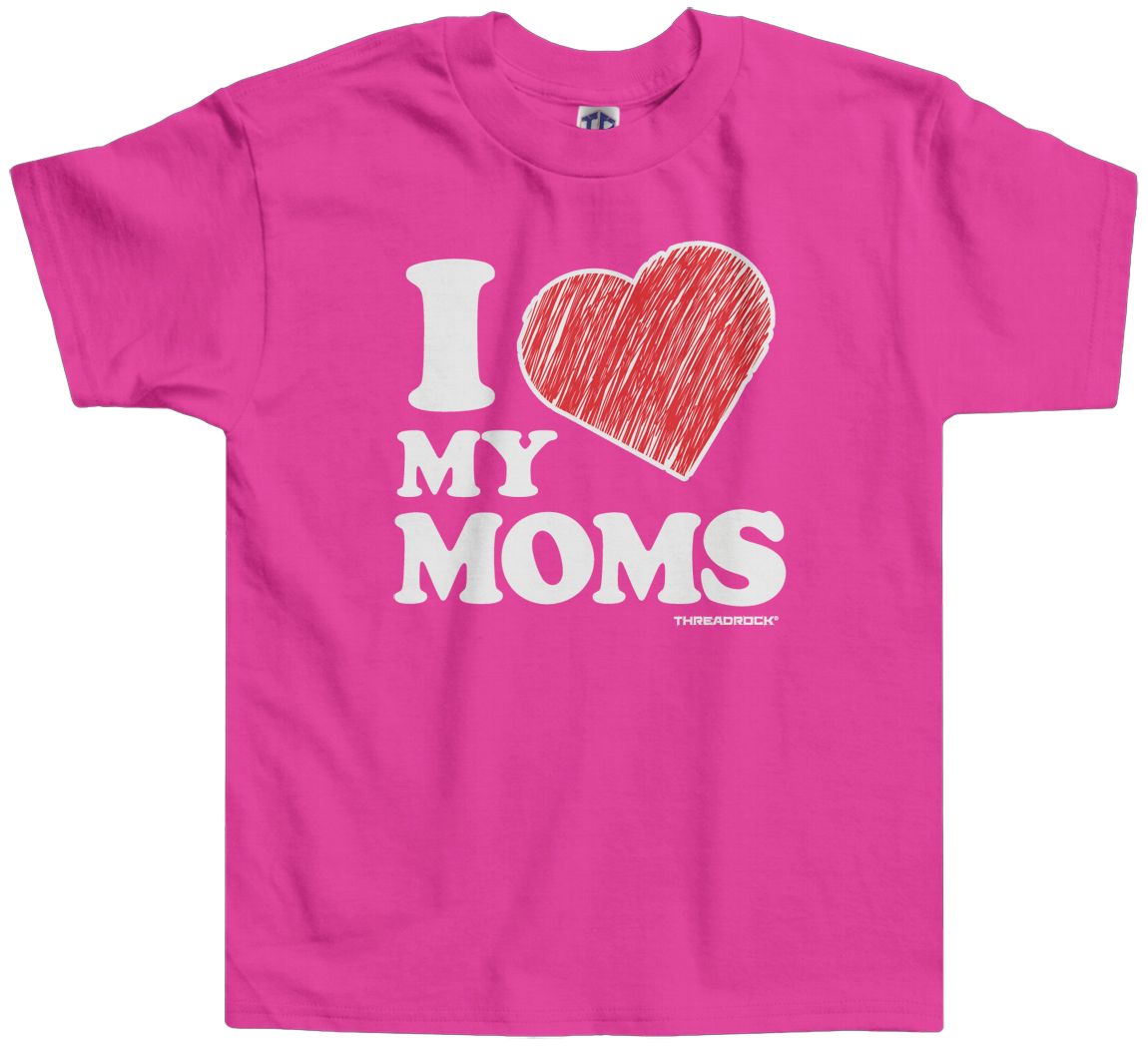 Camiseta Threadrock Kids I Love My Moms Niño Pequeño Dos Mamás LGBT Gay - Imagen 3 de 9