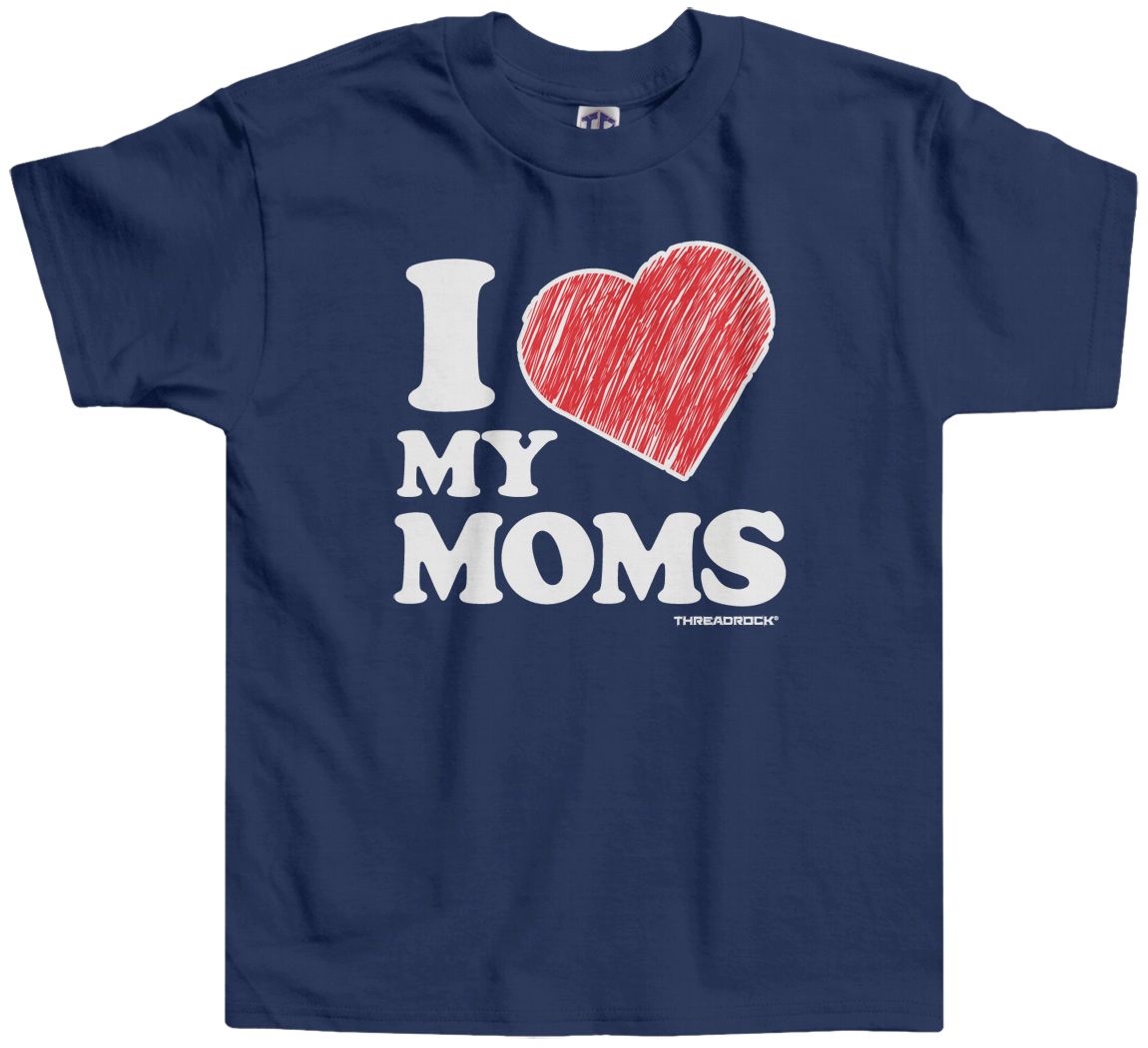 Camiseta Threadrock Kids I Love My Moms Niño Pequeño Dos Mamás LGBT Gay - Imagen 4 de 9