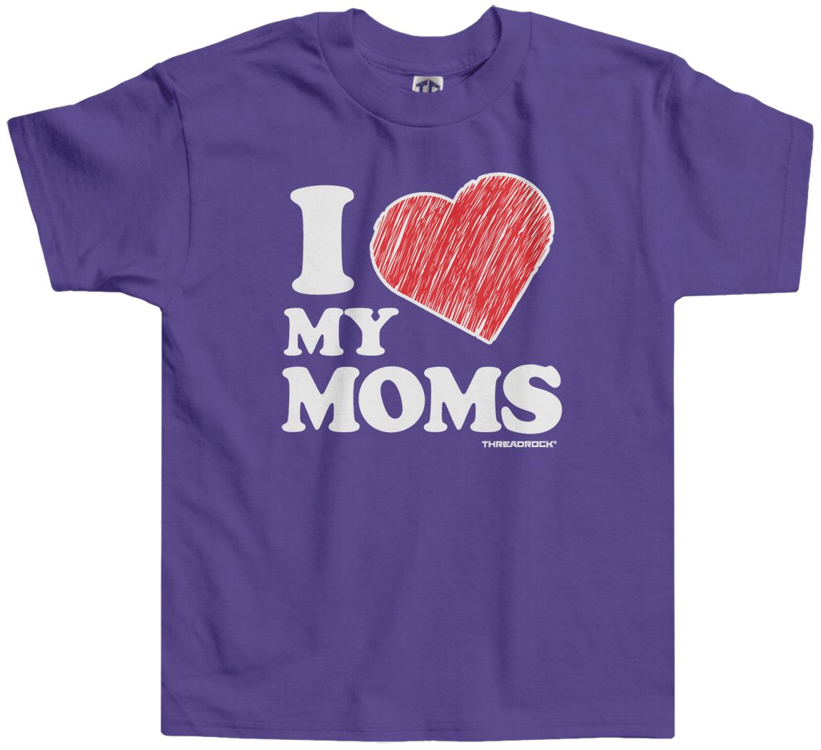 Camiseta Threadrock Kids I Love My Moms Niño Pequeño Dos Mamás LGBT Gay - Imagen 5 de 9