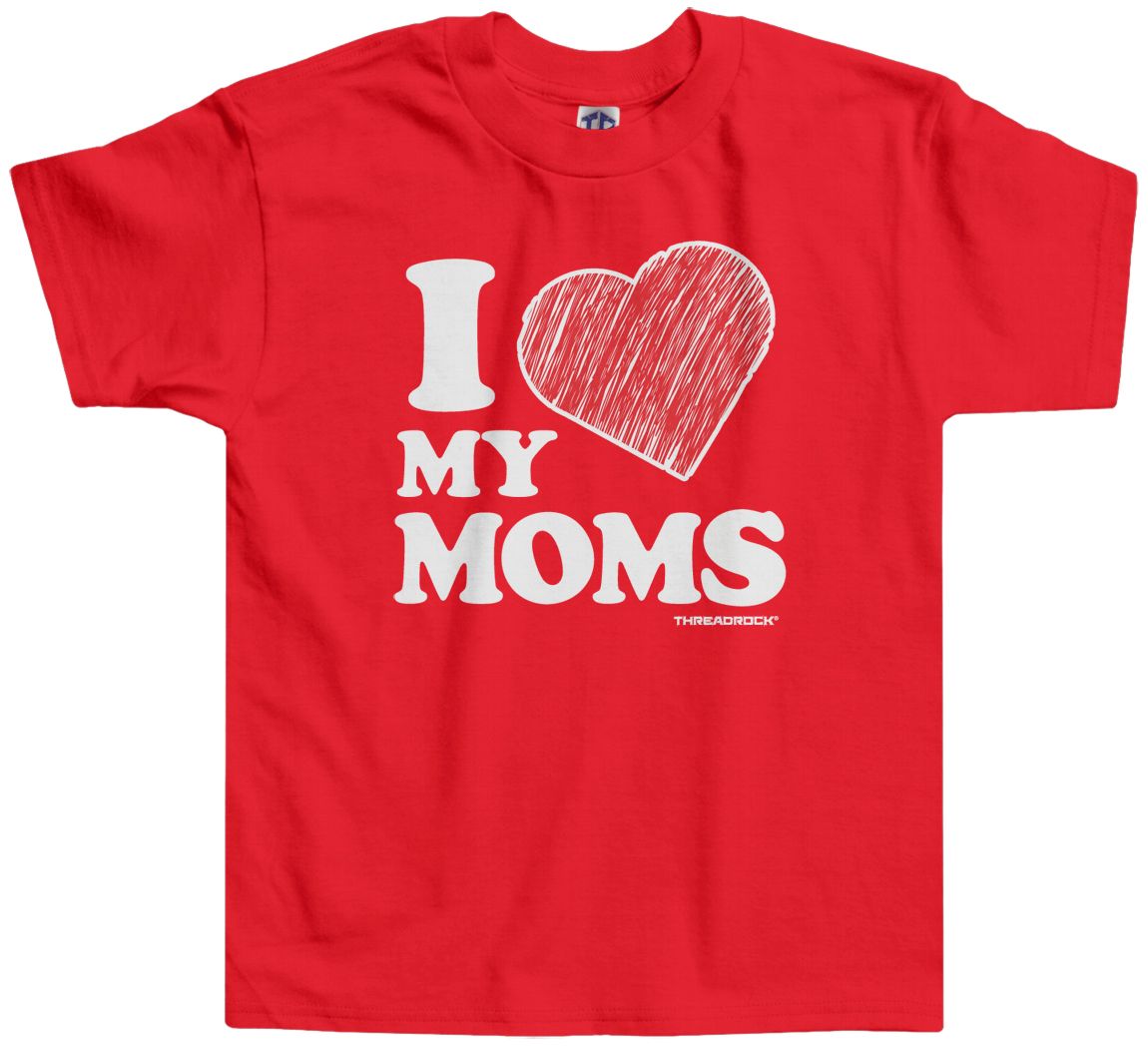 Camiseta Threadrock Kids I Love My Moms Niño Pequeño Dos Mamás LGBT Gay - Imagen 6 de 9