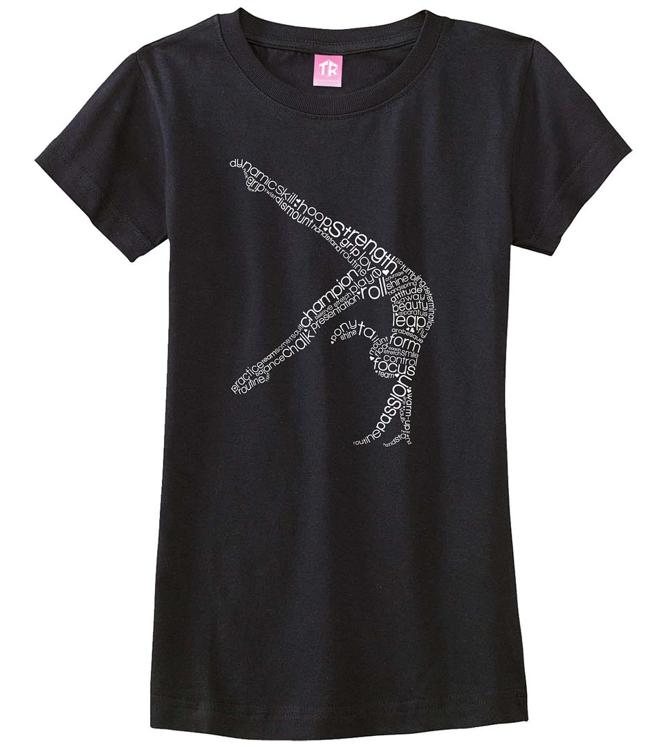 Threadrock Girls Gymnast Typography Design Fitted T-shirt Gymnastics - Picture 2 of 8