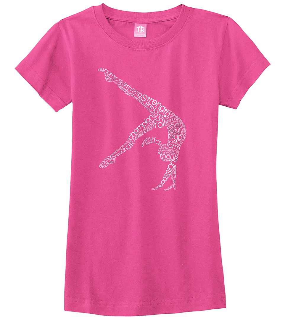 Threadrock Girls Gymnast Typography Design Fitted T-shirt Gymnastics - Picture 3 of 8