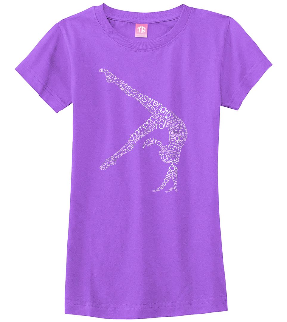 Threadrock Girls Gymnast Typography Design Fitted T-shirt Gymnastics - Picture 4 of 8