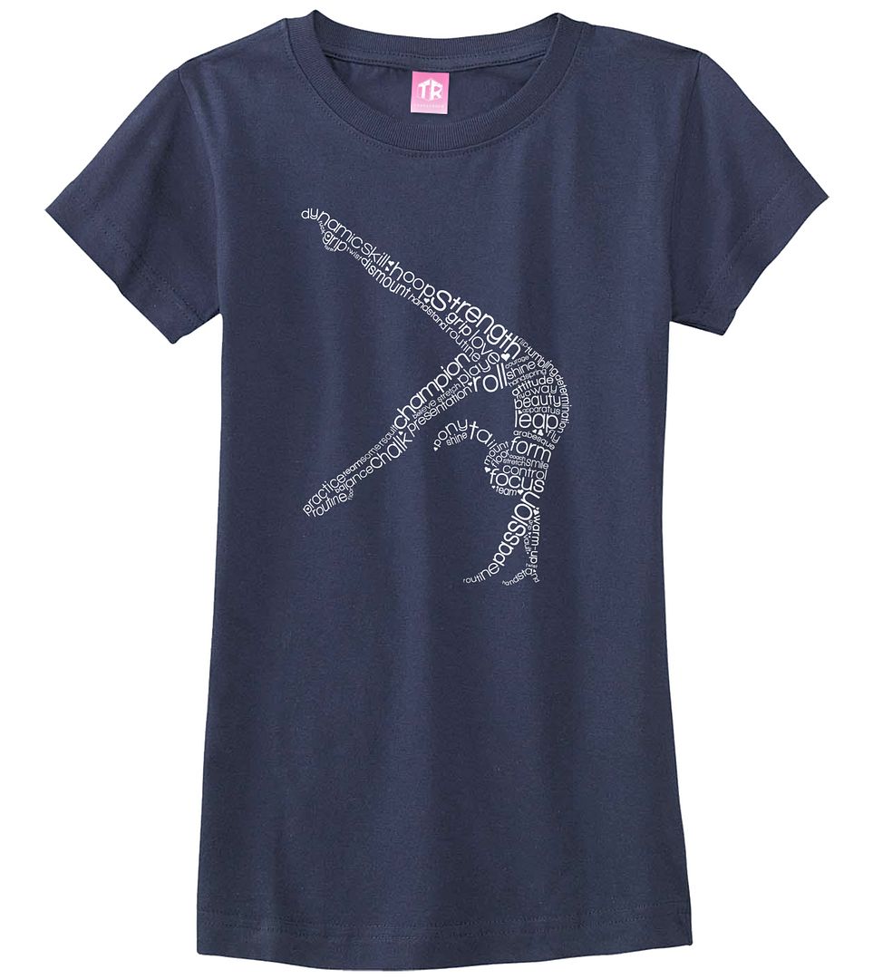 Threadrock Girls Gymnast Typography Design Fitted T-shirt Gymnastics - Picture 5 of 8