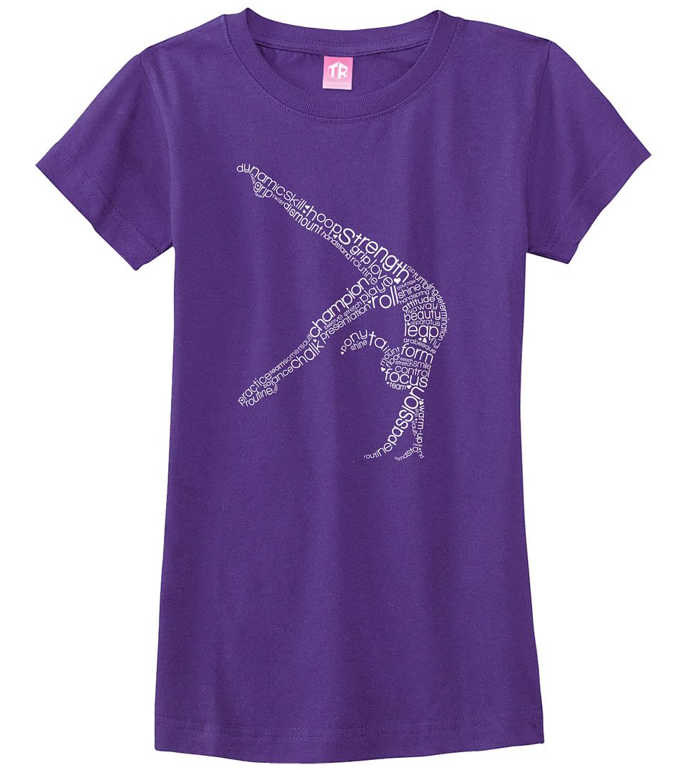 Threadrock Girls Gymnast Typography Design Fitted T-shirt Gymnastics - Picture 6 of 8
