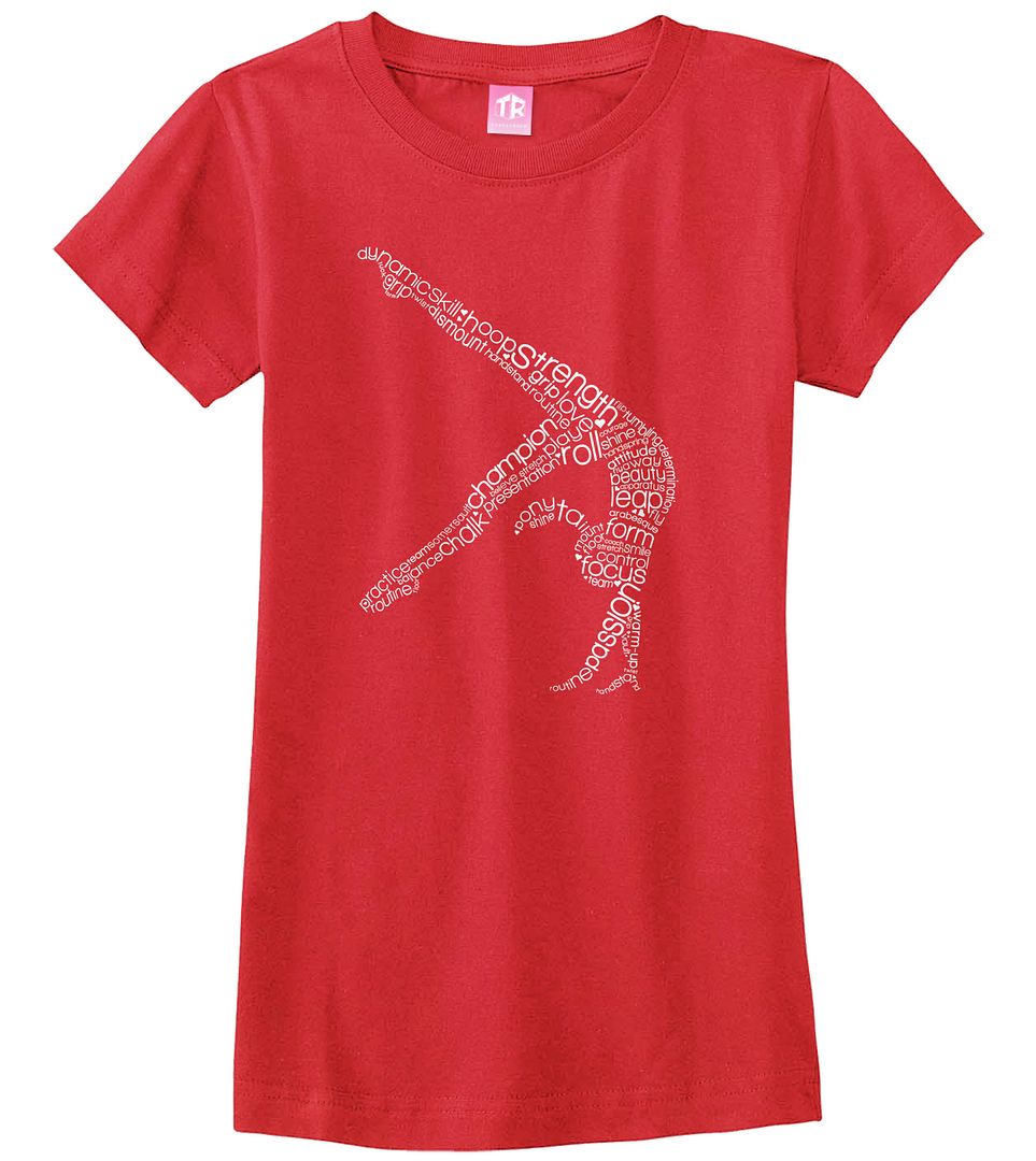 Threadrock Girls Gymnast Typography Design Fitted T-shirt Gymnastics - Picture 7 of 8