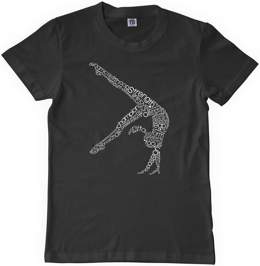 Threadrock Kids Gymnast Typography Design Youth T-shirt Gymnastics - Picture 2 of 11
