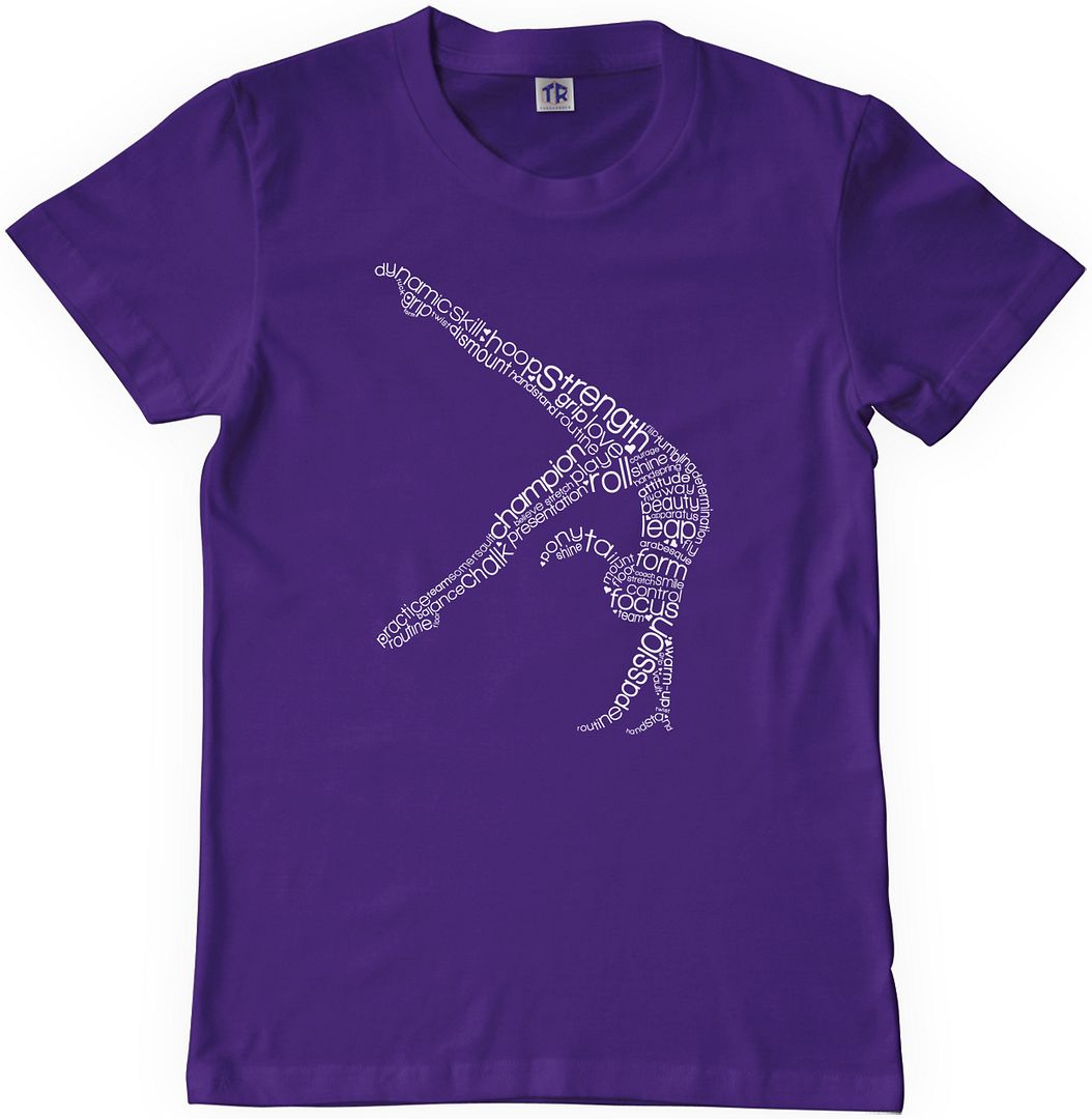 Threadrock Kids Gymnast Typography Design Youth T-shirt Gymnastics - Picture 8 of 11