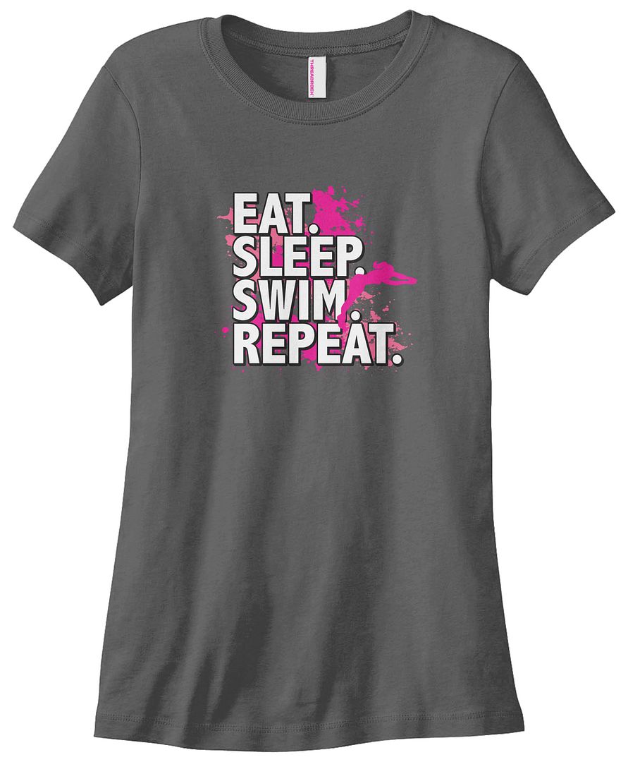 Threadrock Women's Eat Sleep Swim Repeat T-shirt Love Swimming Swim