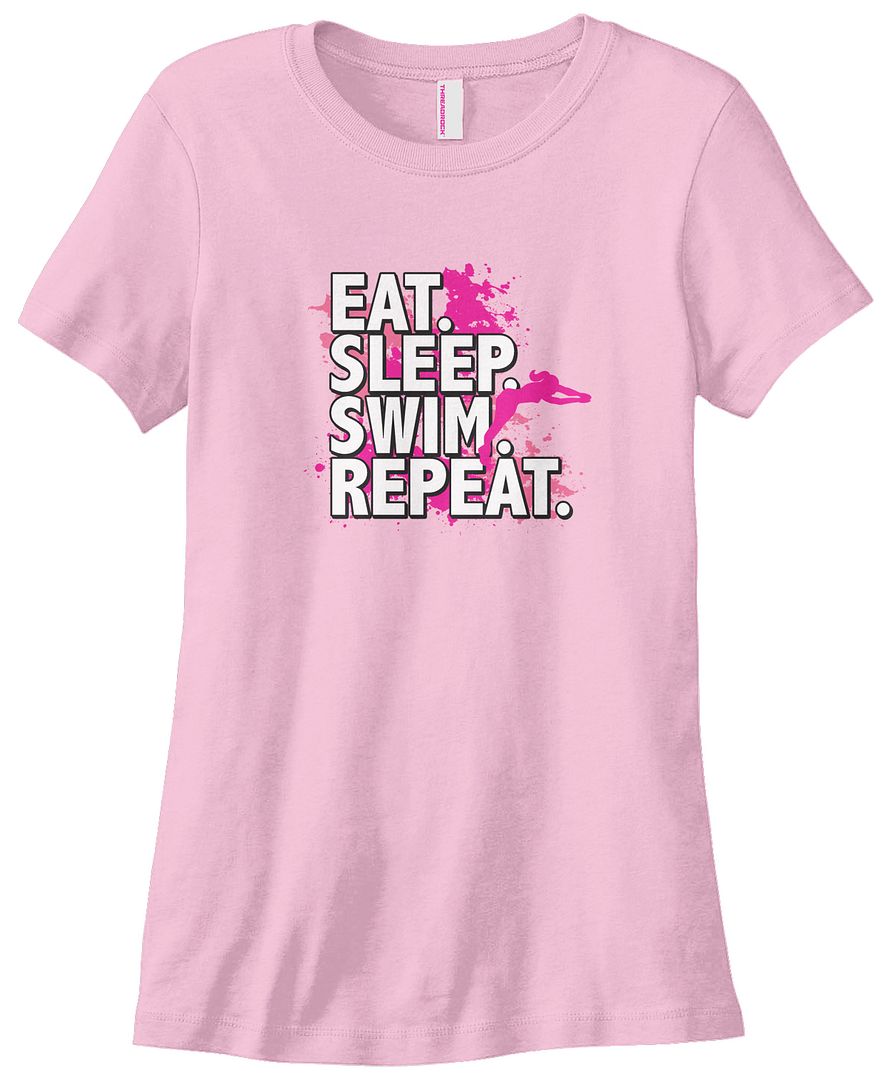 Threadrock Women's Eat Sleep Swim Repeat T-shirt Love Swimming Swim