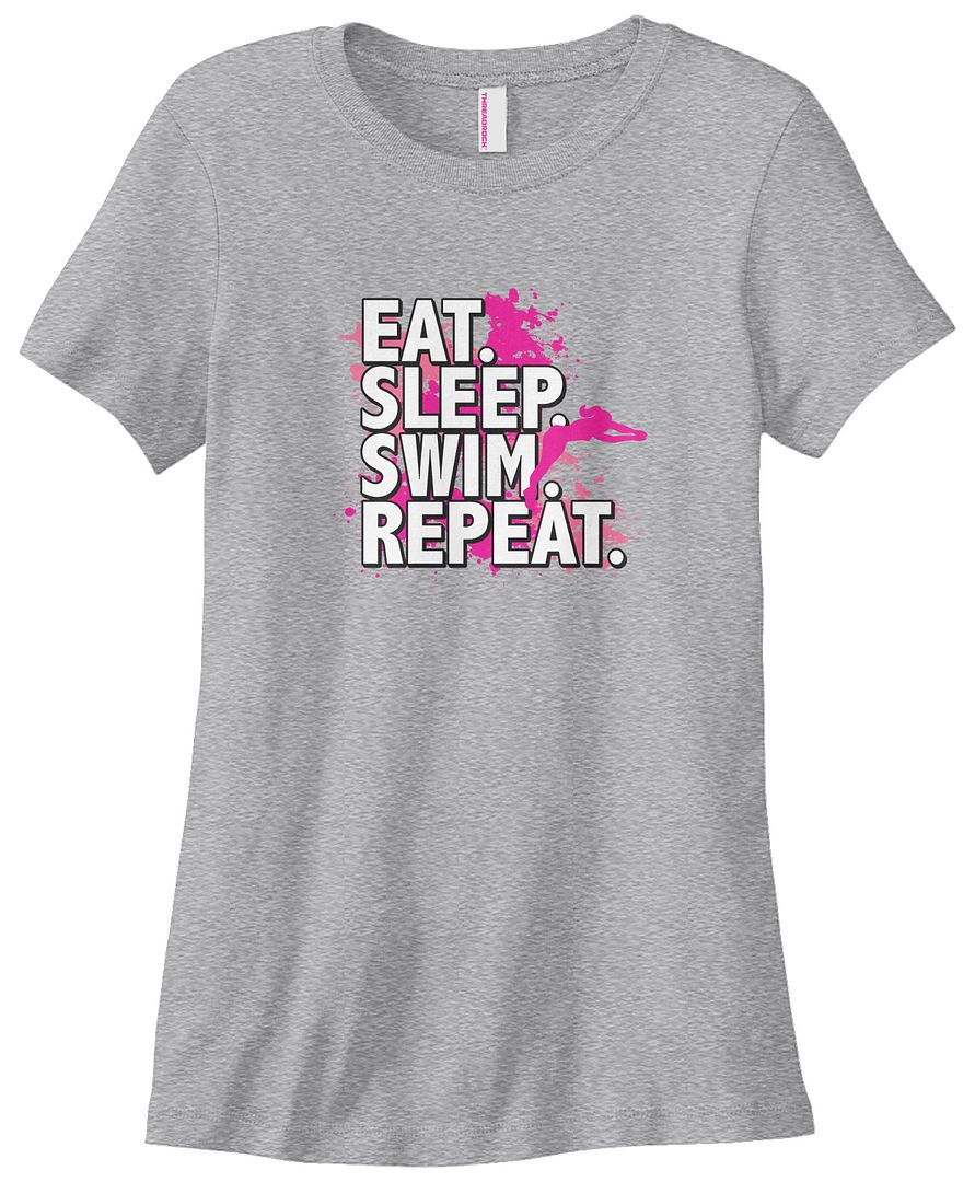 Threadrock Women's Eat Sleep Swim Repeat T-shirt Love Swimming Swim