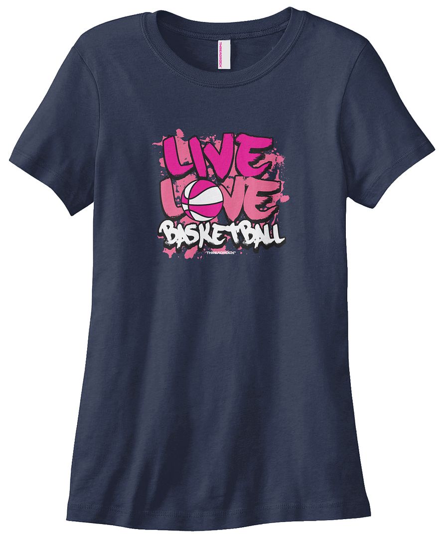 Threadrock Women's Live Love Basketball T-shirt Shoot Hoops Baskets