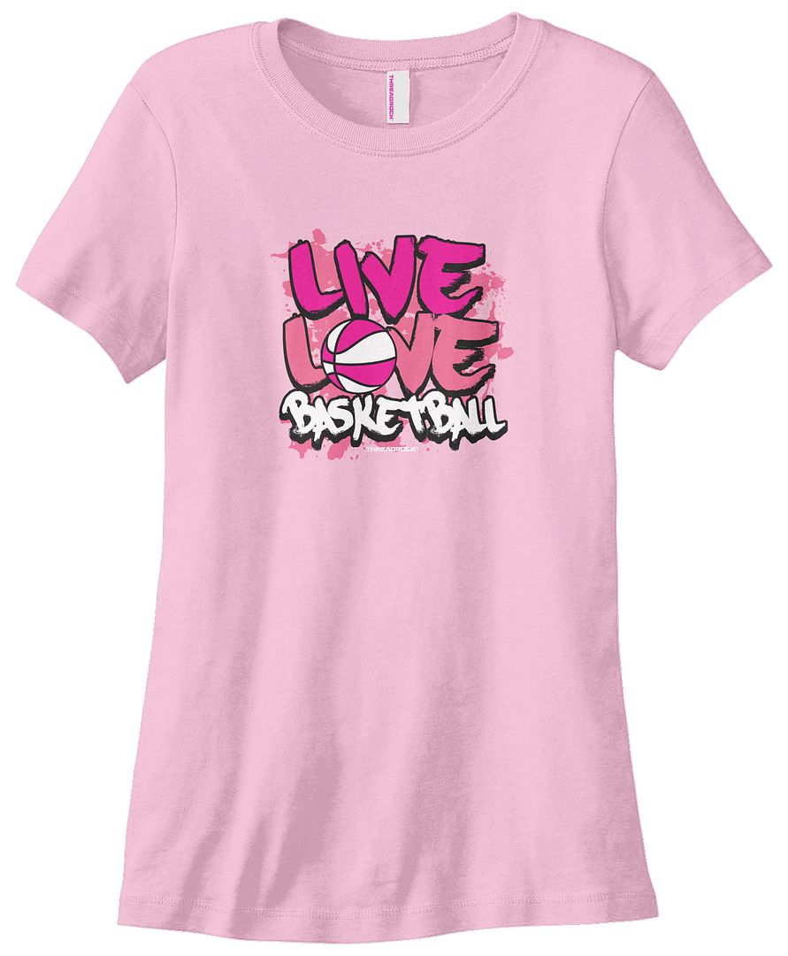 Threadrock Women's Live Love Basketball T-shirt Shoot Hoops Baskets